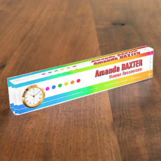 Porte-nom Pour Bureau Rainbow Name Tag