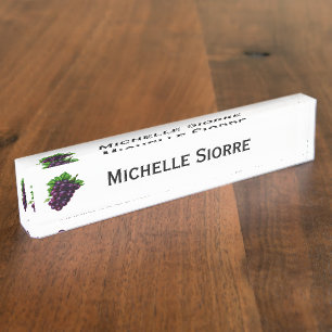 Porte-nom Pour Bureau Raisins de vin
