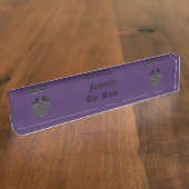 Porte-nom Pour Bureau Ravens gothiques et Black Heart Custom (Taille)