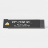 PORTE-NOM POUR BUREAU REAL ESTATE NAME PLATE (Devant)