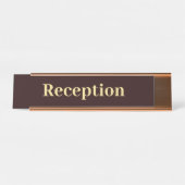 Porte-nom Pour Bureau Réception de bureau moderne Brown Gold Professiona (Devant)