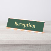 Porte-nom Pour Bureau Réception de bureau moderne Green Gold Professiona (Devant)