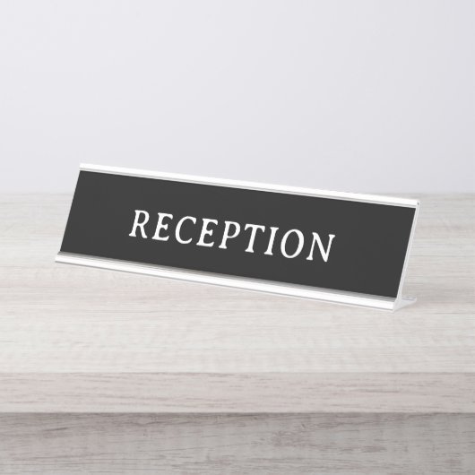Porte-nom Pour Bureau RÉCEPTION | Moderne Professionnel (Devant)