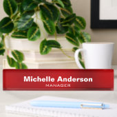 Porte-nom Pour Bureau Red Professional Manager Modern Plain