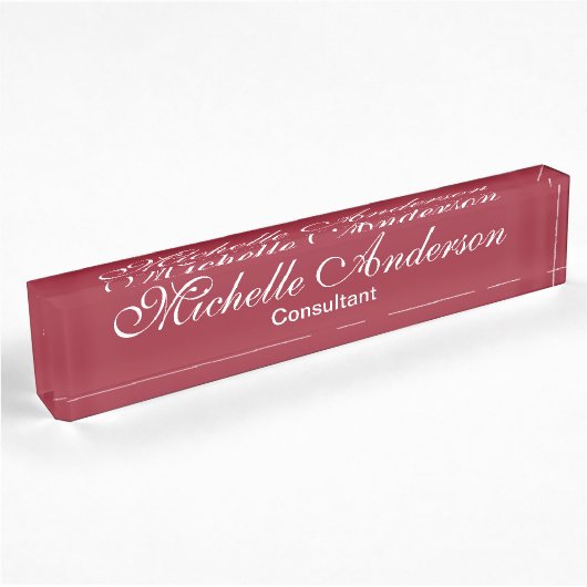 Porte-nom Pour Bureau Référence unique Red Rose Script Consultant
