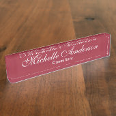 Porte-nom Pour Bureau Référence unique Red Rose Script Consultant (Taille)