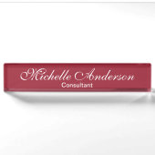 Porte-nom Pour Bureau Référence unique Red Rose Script Consultant (Devant)