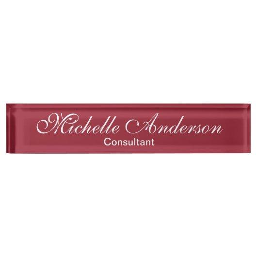 Porte-nom Pour Bureau Référence unique Red Rose Script Consultant (Devant)