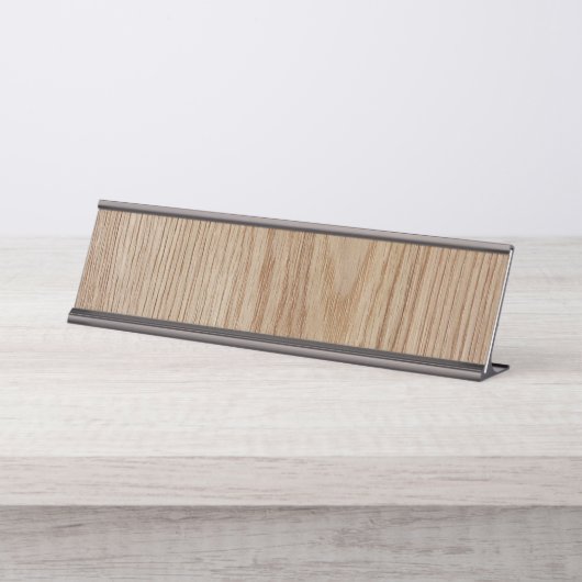 Porte-nom Pour Bureau Regard de grain en bois de chêne (Devant)
