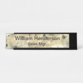 Porte-nom Pour Bureau Regard de marbre en pierre chic (Devant)