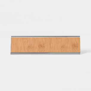 Porte-nom Pour Bureau Regard du bois de grain de pain grillé en bambou