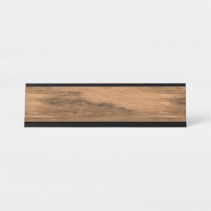 Porte-nom Pour Bureau Regard du bois de grain d'eucalyptus naturel