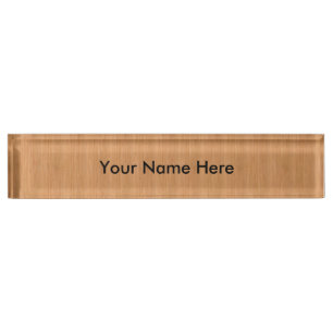 Porte-nom Pour Bureau Regard du bois en bambou naturel de grain
