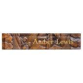 Porte-nom Pour Bureau Regard oriental en bois découpé (Devant)