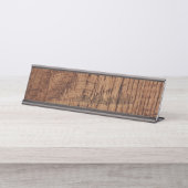 Porte-nom Pour Bureau Regard rocailleux de grain en bois de chêne de (Devant)