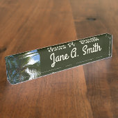 Porte-nom Pour Bureau Regard sur le palmier à coco Nature tropicale (Taille)