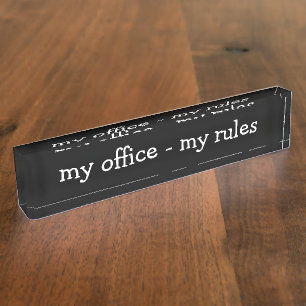 Porte-nom Pour Bureau Règles de bureau amusantes