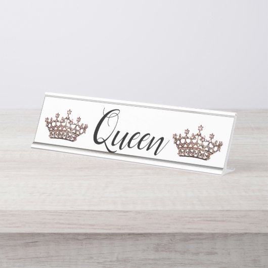 Porte-nom Pour Bureau "Reine" (Devant)