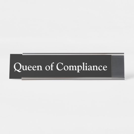 Porte-nom Pour Bureau Reine de conformité, (Devant)