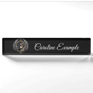 Porte-nom Pour Bureau Reine de l'Ombre – Emblème de l'Esprit Panthère