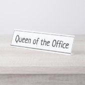 Porte-nom Pour Bureau Reine du Bureau (Devant)