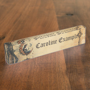 Porte-nom Pour Bureau Reine du Croissant de Tournesol
