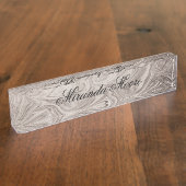 Porte-nom Pour Bureau Remous de gris (Taille)