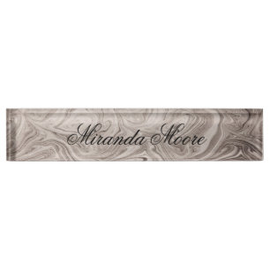 Porte-nom Pour Bureau Remous de gris