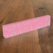 Porte-nom Pour Bureau Remous roses de diamants (Taille)