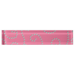 Porte-nom Pour Bureau Remous roses de diamants