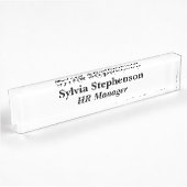 Porte-nom Pour Bureau Responsable RH Acrylique Blanc