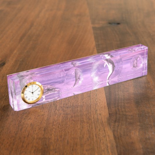 Porte-nom Pour Bureau Rêve De Dauphins (Taille)