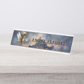 Porte-nom Pour Bureau Robby the Winged Timekeeper – Wings of Time Series (Devant)