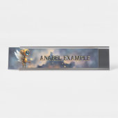 Porte-nom Pour Bureau Robby the Winged Timekeeper – Wings of Time Series (Devant)
