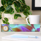 Porte-nom Pour Bureau Roche polie en violet chromé