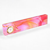 Porte-nom Pour Bureau Rocher rose et orange pâle