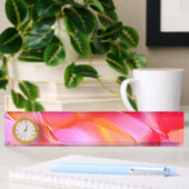 Porte-nom Pour Bureau Rocher rose et orange pâle