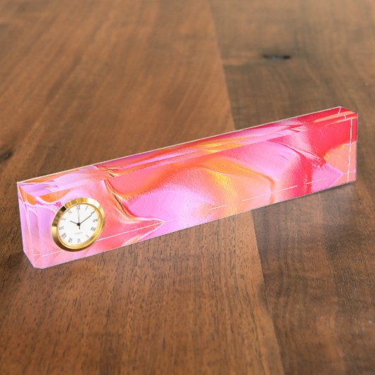 Porte-nom Pour Bureau Rocher rose et orange pâle (Taille)