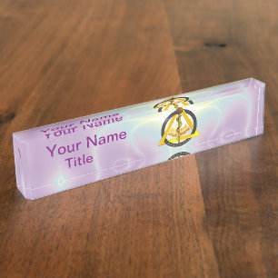 PORTE-NOM POUR BUREAU RODE DE L'ASCLEPIUS DENTISTE SYMBOLE DE LA DENTISS
