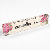Porte-nom Pour Bureau Rose