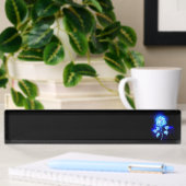 Porte-nom Pour Bureau Rose bleue brûlante