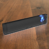 Porte-nom Pour Bureau Rose bleue brûlante (Taille)
