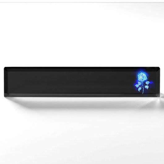 Porte-nom Pour Bureau Rose bleue brûlante (Devant)