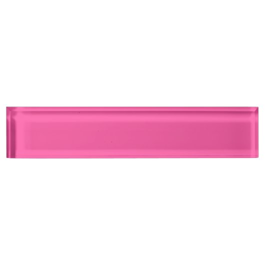 Porte-nom Pour Bureau Rose brillant (couleur solide) (Devant)