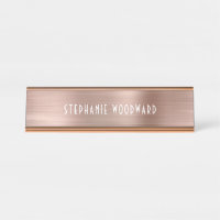 Rose Chic Gold brossé métal Art Déco Typographie