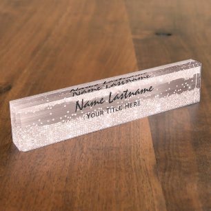 Porte-nom Pour Bureau Rose d'étincelle de l'organisateur d'événements