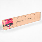 Porte-nom Pour Bureau Rose et Swallowtail