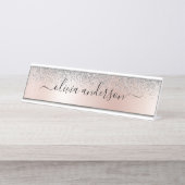 Porte-nom Pour Bureau Rose Gold (Devant)