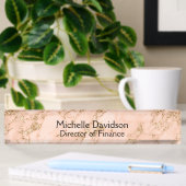 Porte-nom Pour Bureau Rose Gold Marble Executive