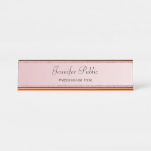 Porte-nom Pour Bureau Rose Gold moderne Modèle professionnel élégant